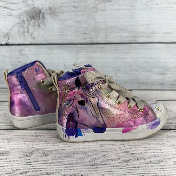 Sketchers Little Girls Twinkle Toes Unicorn Splash High Top Sneakers Sz 11 - Picture 8 of 9